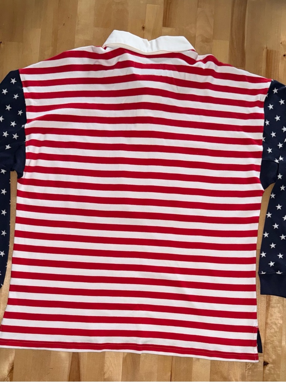 chubbies USA Striped Rugby Shirt Patriotic Stars & Stripes LS Polo Large NWT - Picture 5 of 7